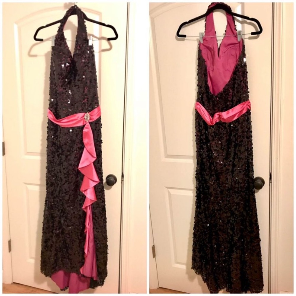 Fit and Flare Sequin Prom Dress